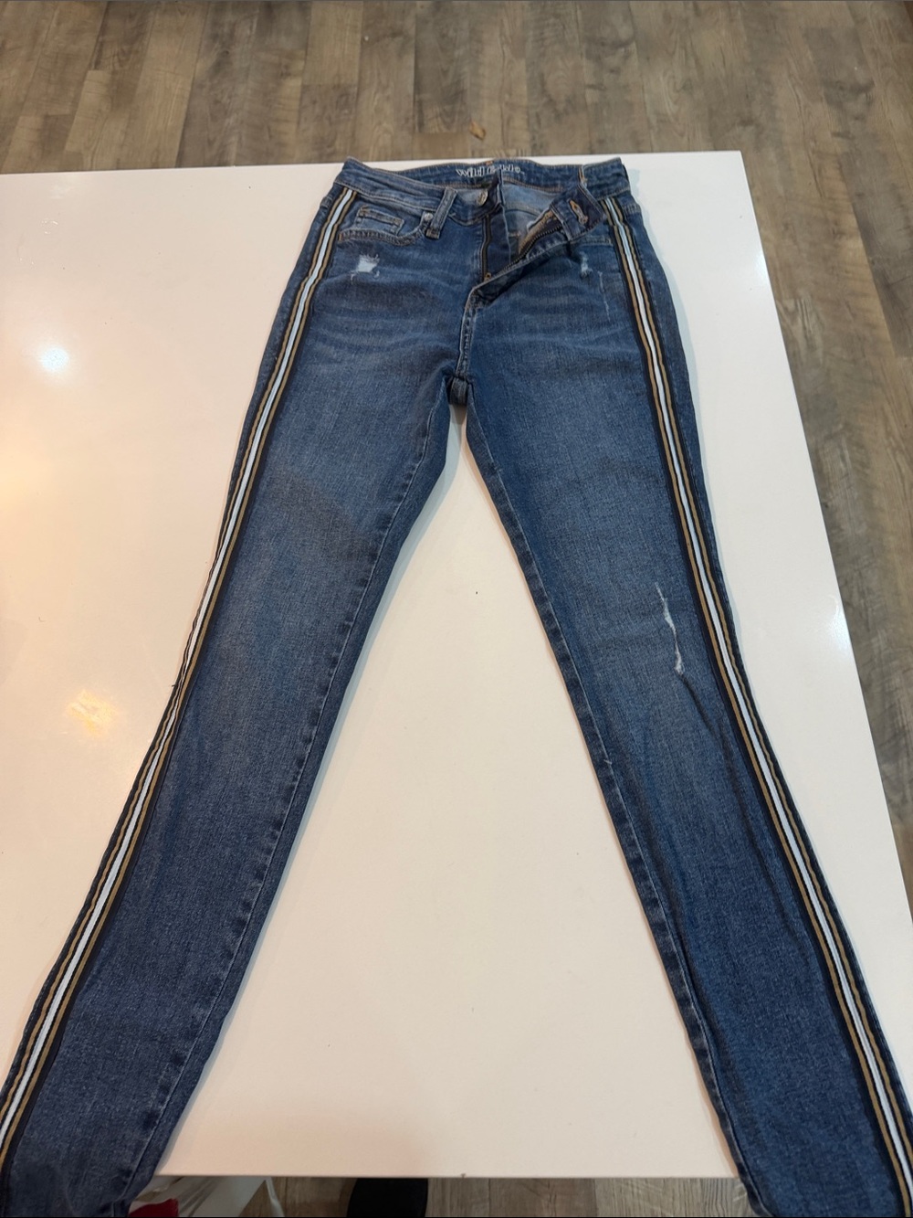 wild fable Blue Skinny Jeans with Black and White Side Stripes❤️